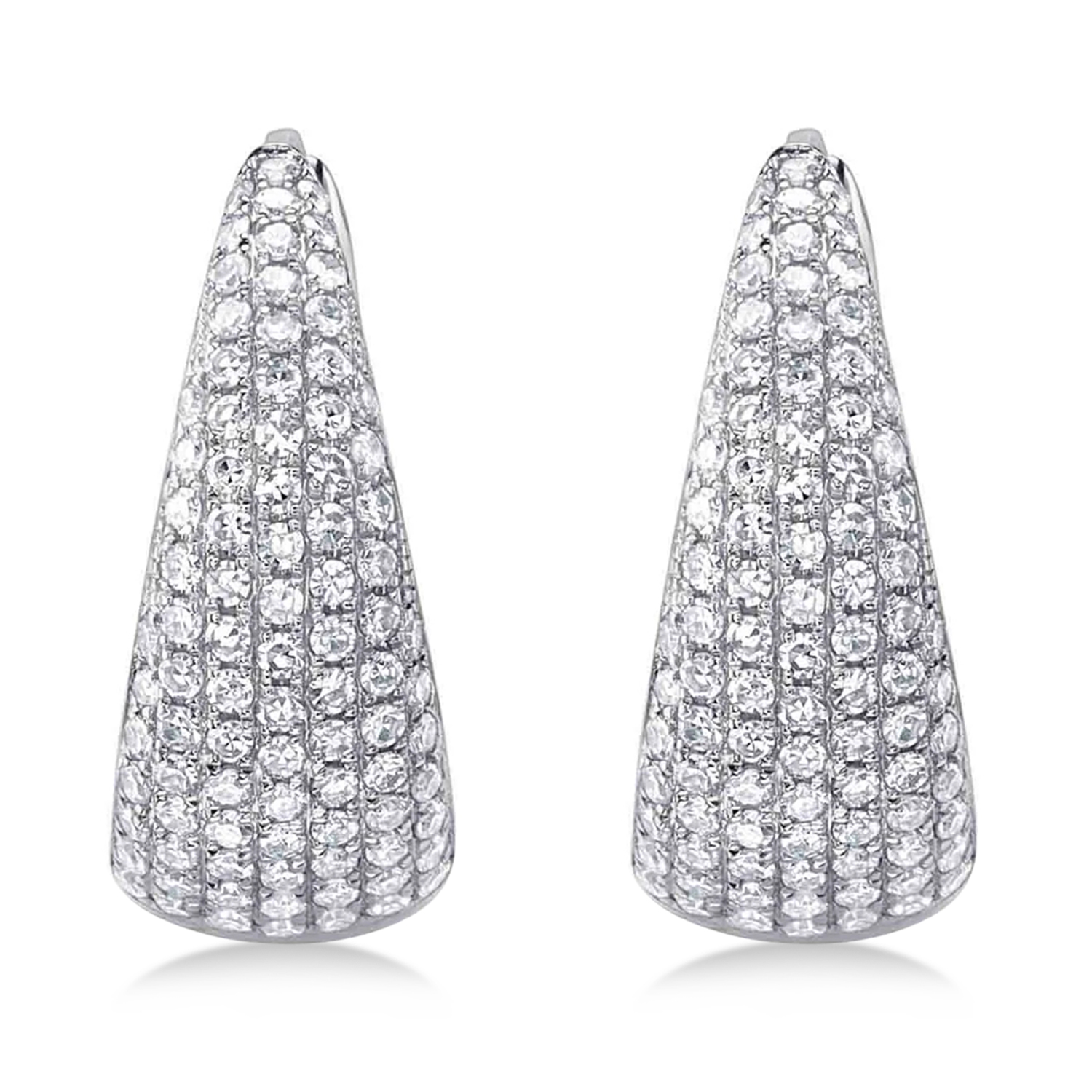 Diamond Huggie Earrings 14K White Gold (0.41ct)