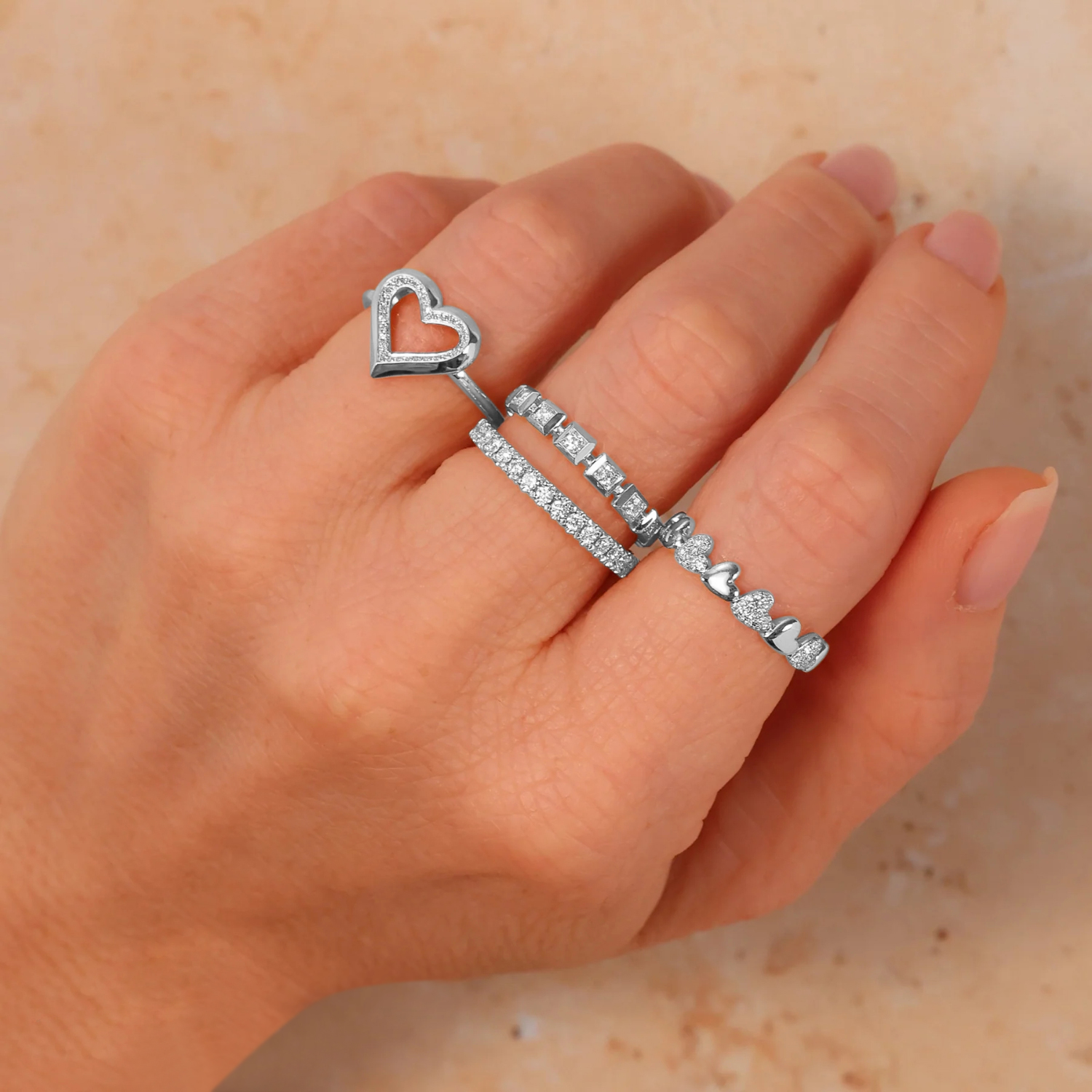 Diamond Infinity Wedding Ring Band 14K White Gold (0.35ct)