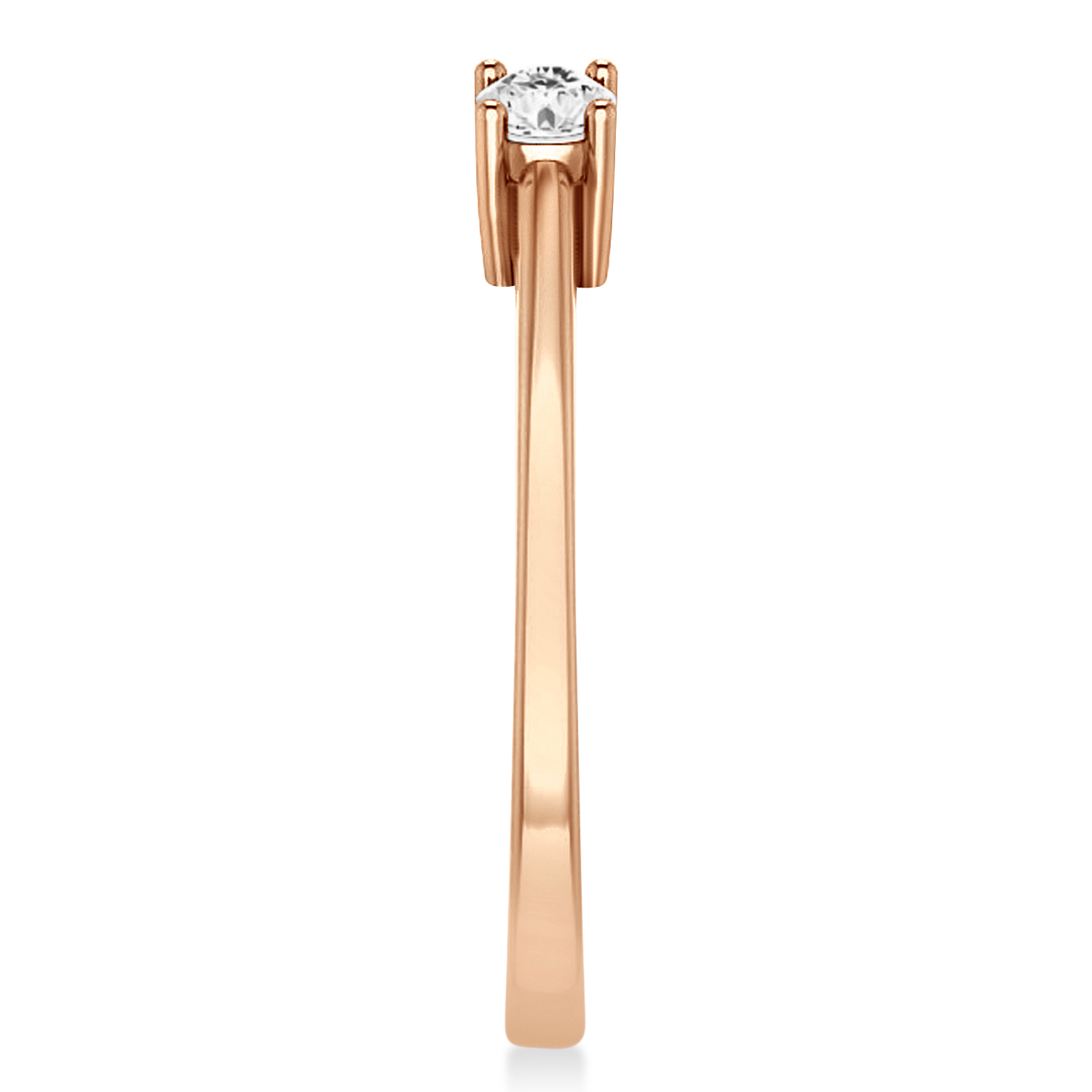 Round-Cut Diamond Open Shank Wedding Band 14k Rose Gold (0.34 ctw)