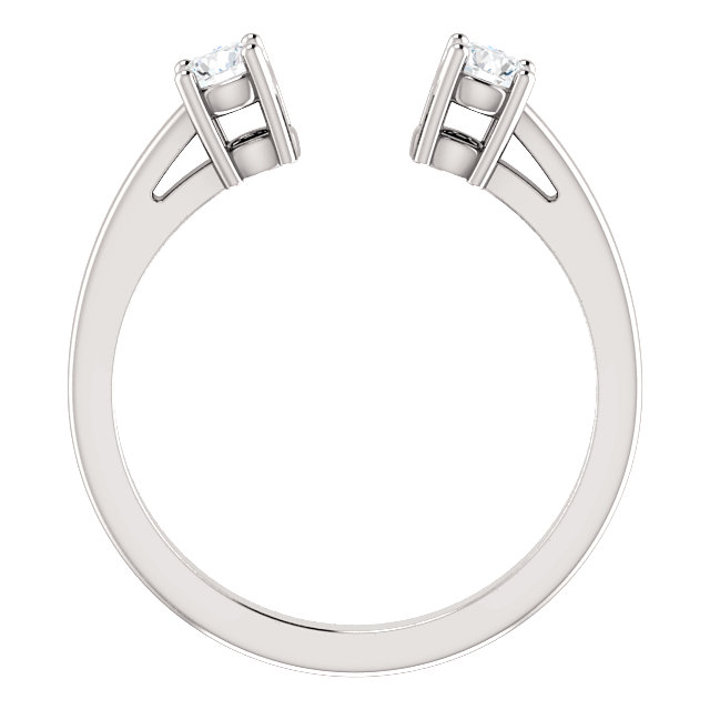 Round-Cut Diamond Open Shank Wedding Band Platinum (0.34 ctw)