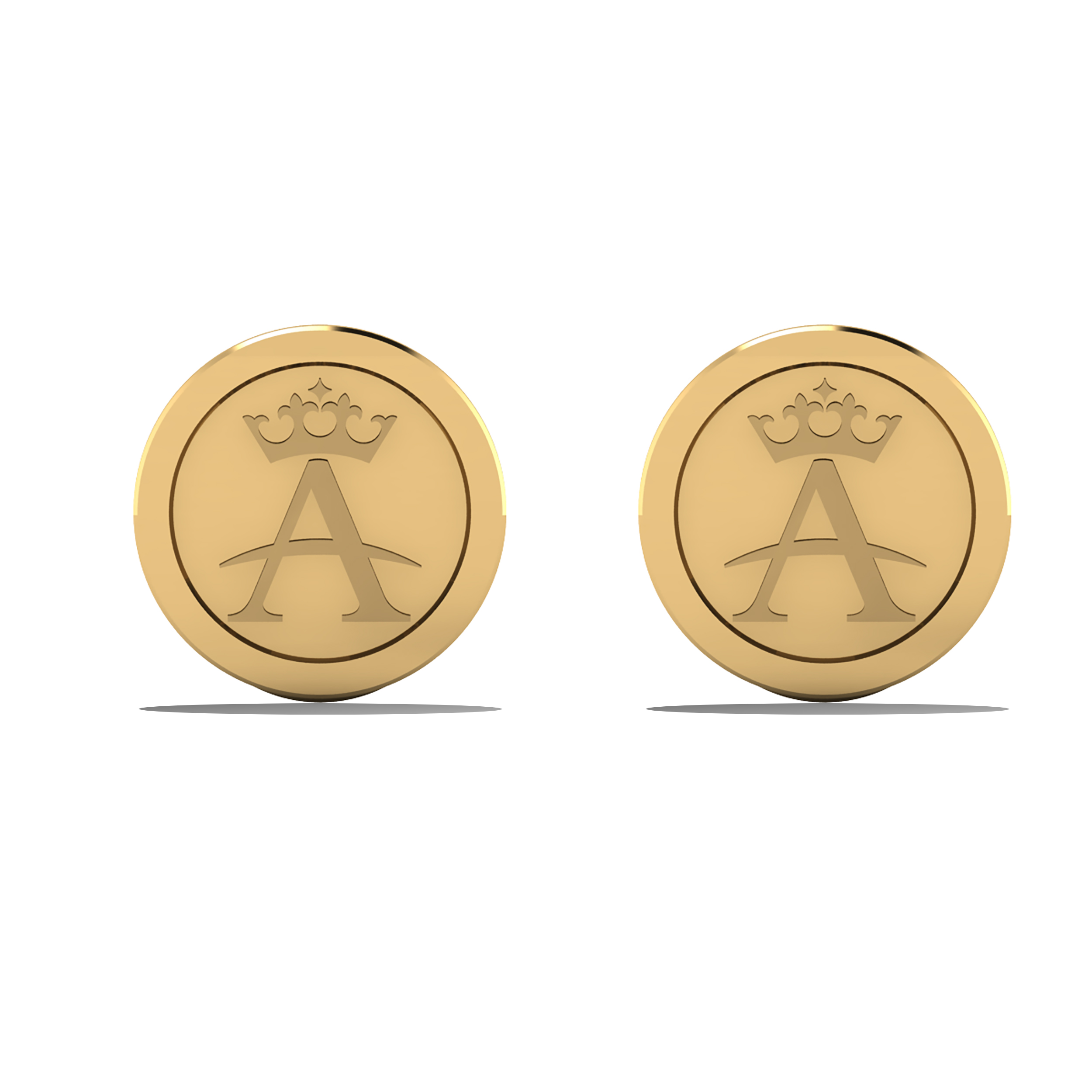 Allurez A Crown Cuff Links 14k Yellow Gold