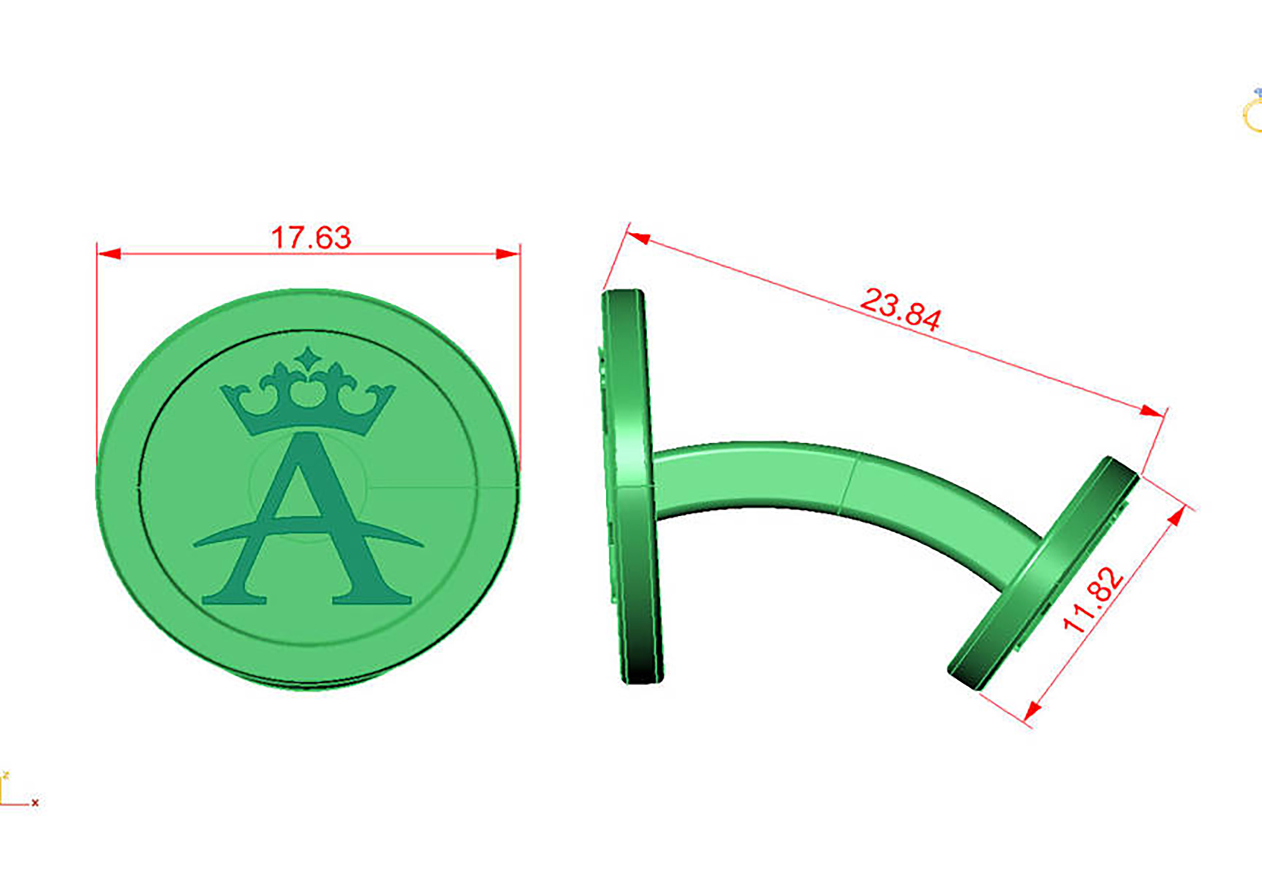 Allurez A Crown Cuff Links 14k Yellow Gold