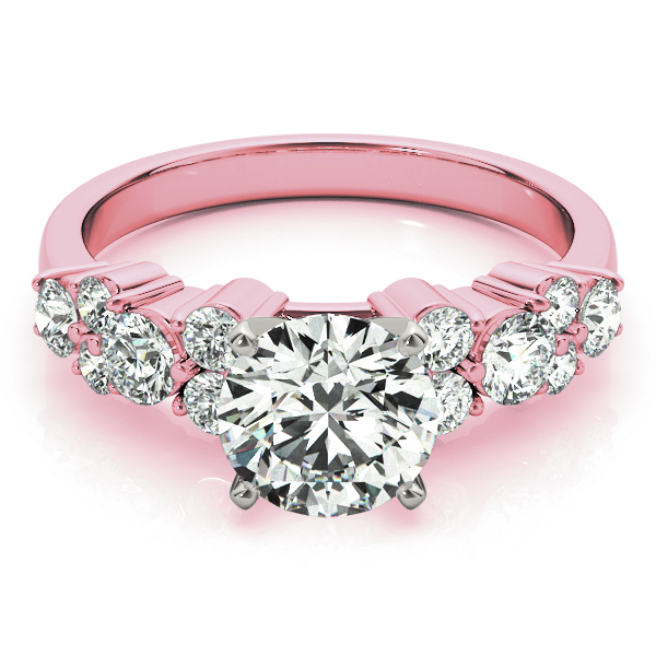 Diamond Garland Engagement Ring Setting 18K Rose Gold (0.66ct)