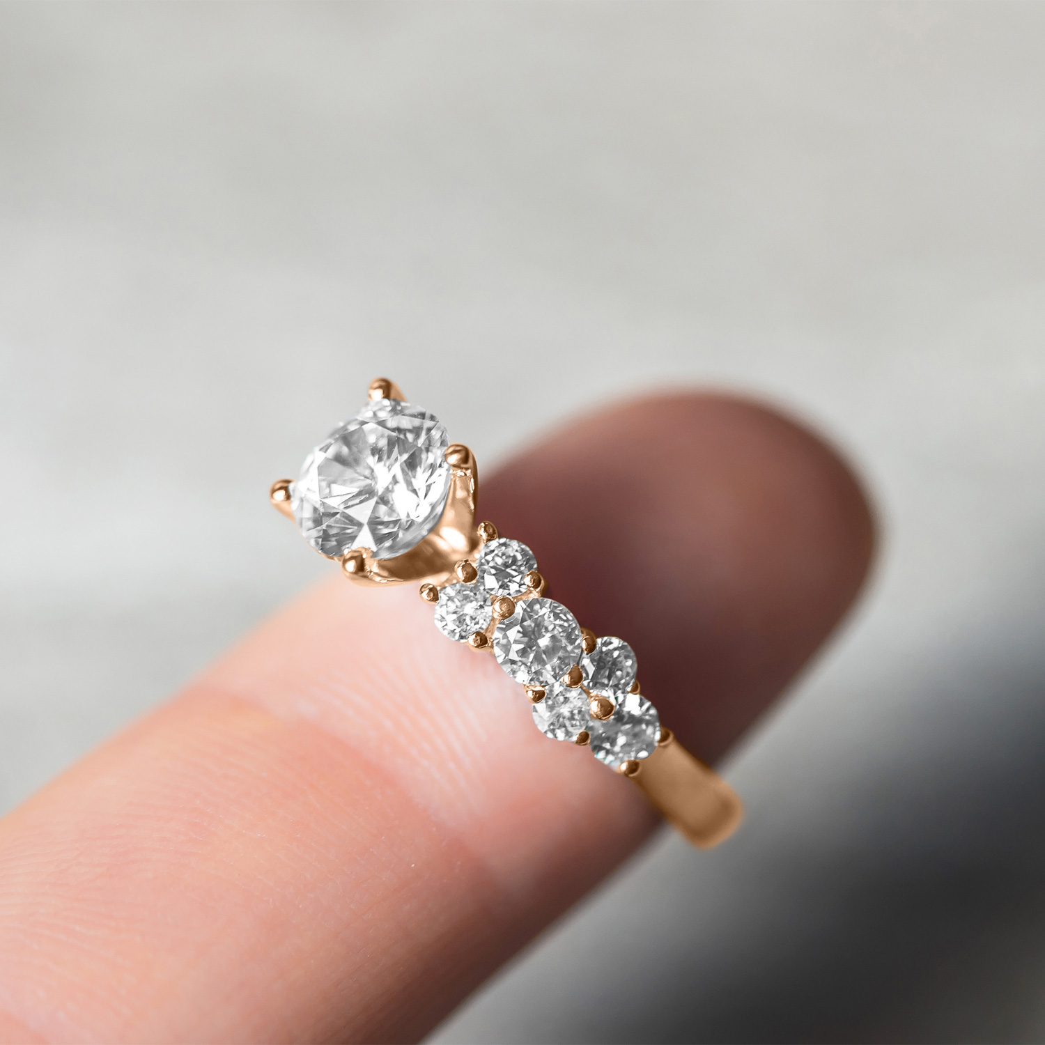 Diamond Garland Engagement Ring Setting 18K Rose Gold (0.66ct)