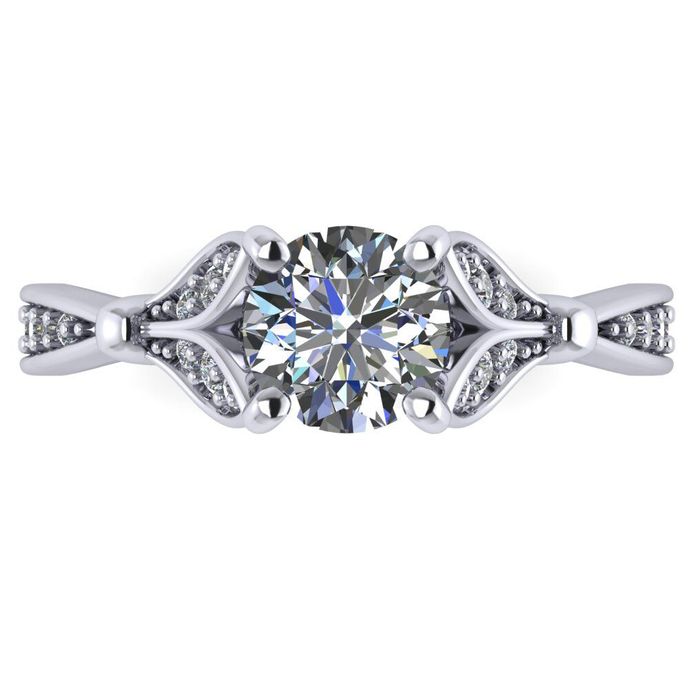Diamond Tulip Engagement Ring Setting Palladium (0.21ct)