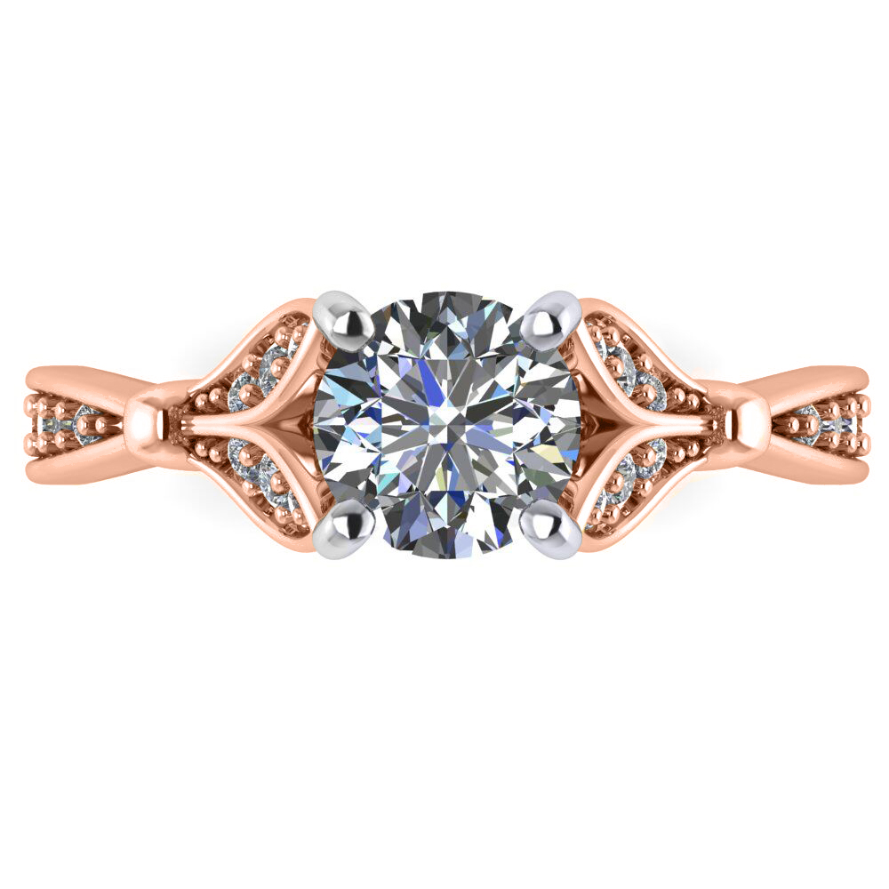 Diamond Accented Tulip Bridal Set 14K Rose Gold (0.38ct)
