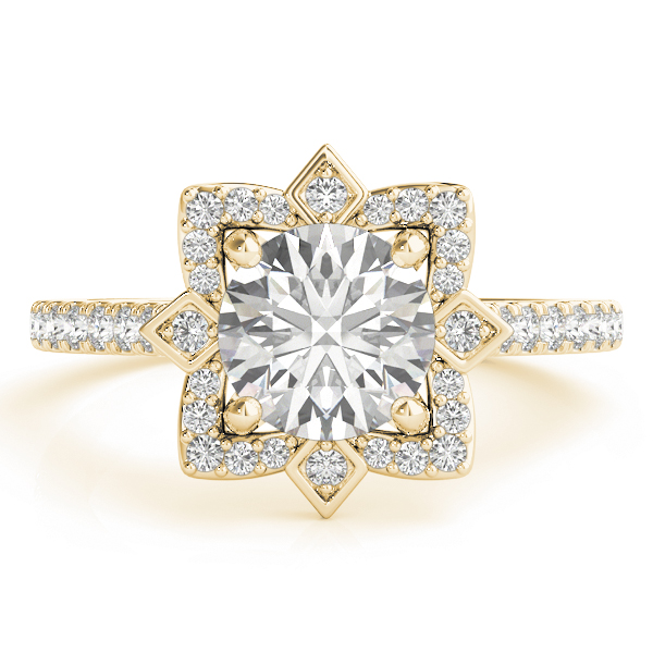 Diamond Royal Halo Engagement Ring Setting 14K Yellow Gold (0.31ct)