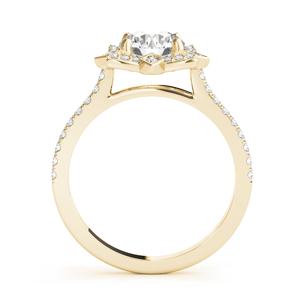 Diamond Royal Halo Engagement Ring Setting 18K Yellow Gold (0.31ct)