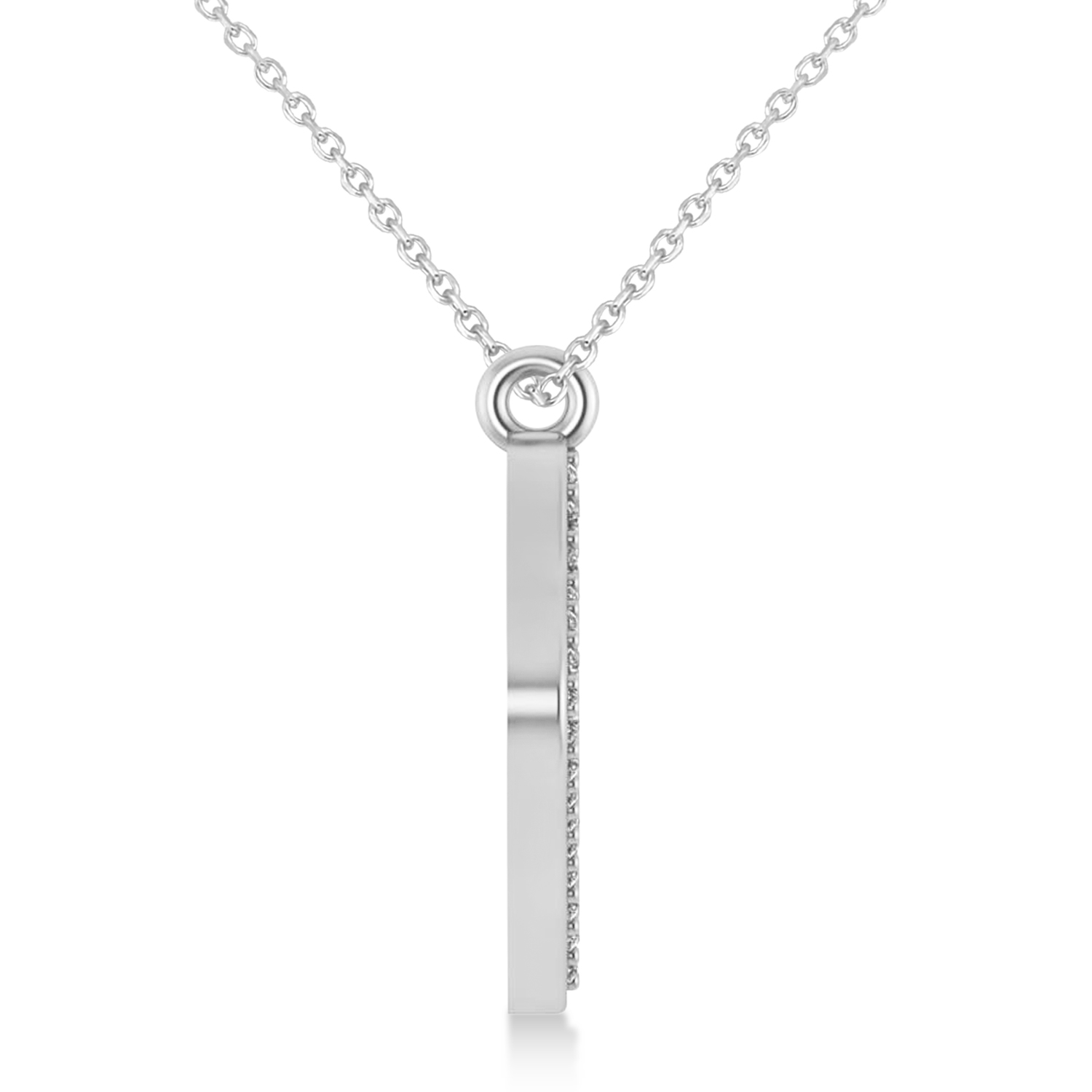 Diamond Angled Tooth Outline Pendant Necklace 14k White Gold (0.29ct)