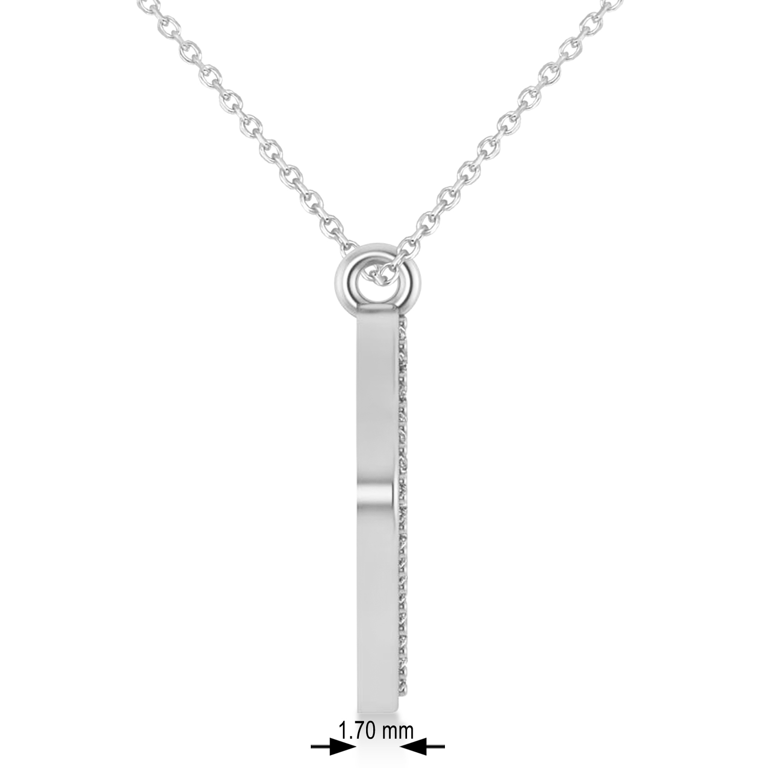 Diamond Angled Tooth Outline Pendant Necklace 14k White Gold (0.29ct)