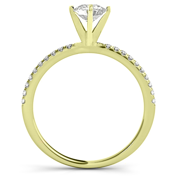Diamond Accented Engagement Ring Setting 18k Yellow Gold (0.12ct)