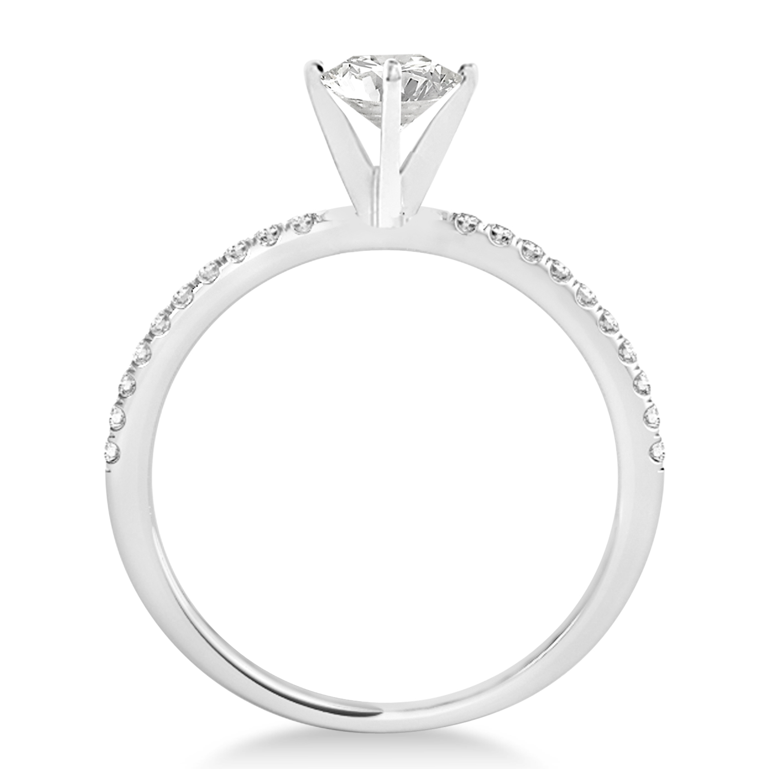 Lab Grown Diamond Accented Engagement Ring Setting 14k White Gold (2.62ct)
