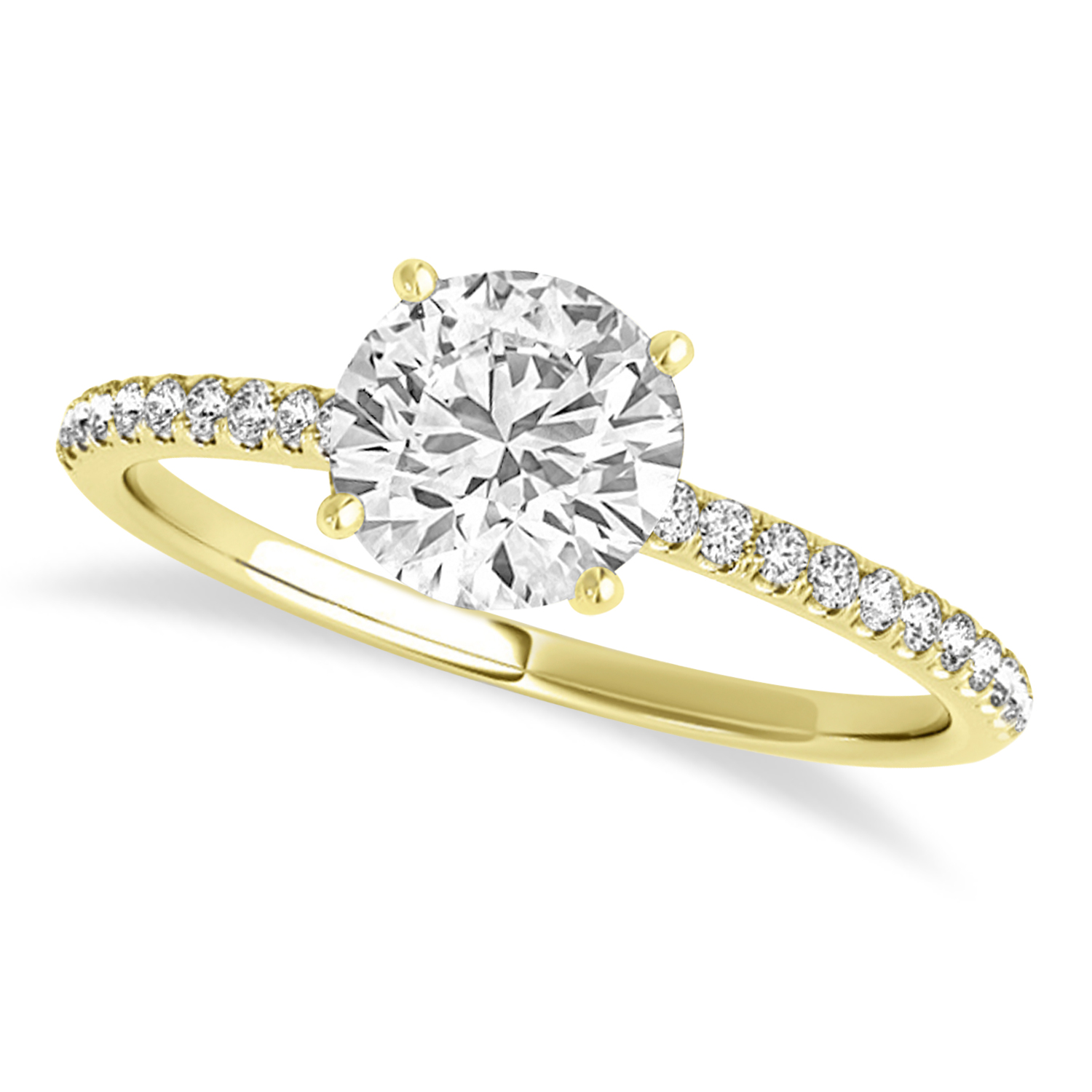 Lab Grown Diamond Accented Engagement Ring Setting 18k Yellow Gold (2.62ct)