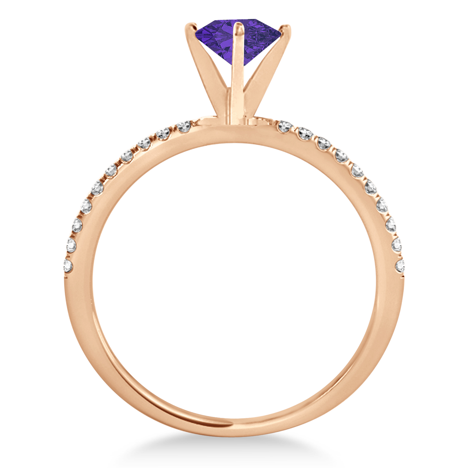 Tanzanite & Diamond Accented Oval Shape Engagement Ring 18k Rose Gold (2.50ct)