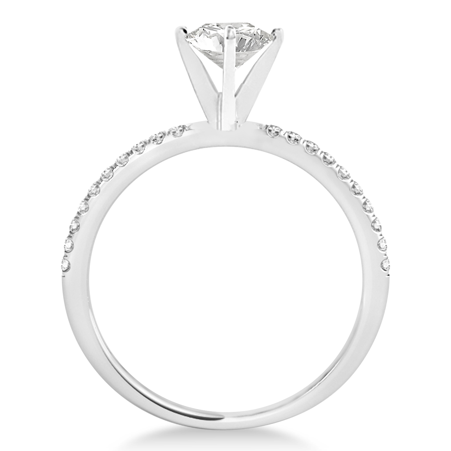 Lab Grown Diamond Accented Engagement Ring Setting 14k White Gold (3.12ct)