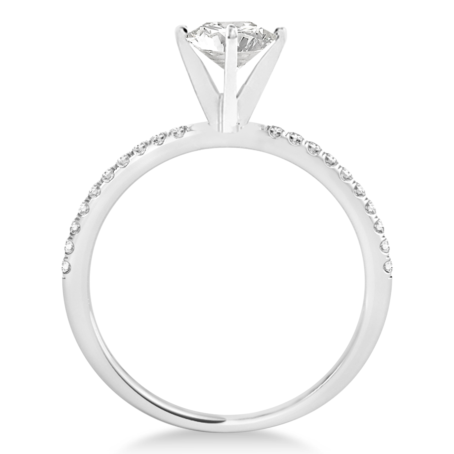 Lab Grown Diamond Accented Engagement Ring Setting 14k White Gold (6.62ct)