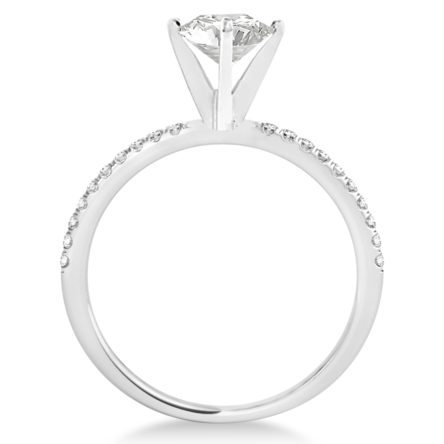 Lab Grown Diamond Accented Engagement Ring Setting 18k White