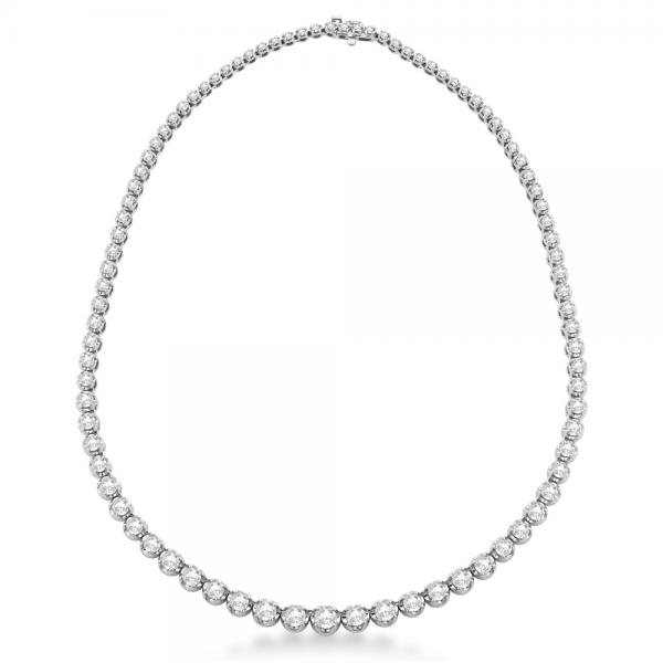 Eternity Lab Grown Diamond Tennis Necklace 14k White Gold (7.93ct)