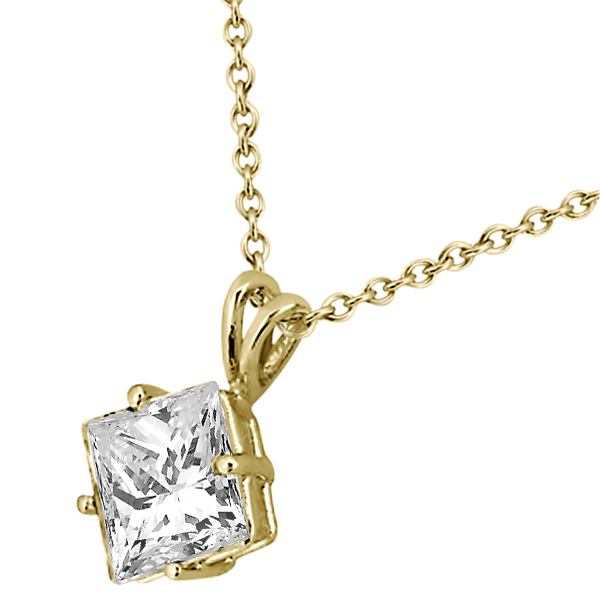 1.50ct. Princess-Cut Diamond Solitaire Pendant in 18k Yellow Gold (I, SI2-SI3)