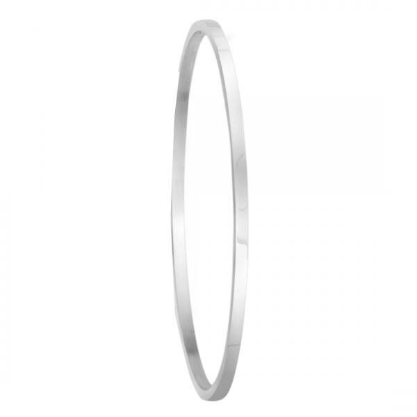 Bangle Bracelet in Plain Metal Sterling Silver