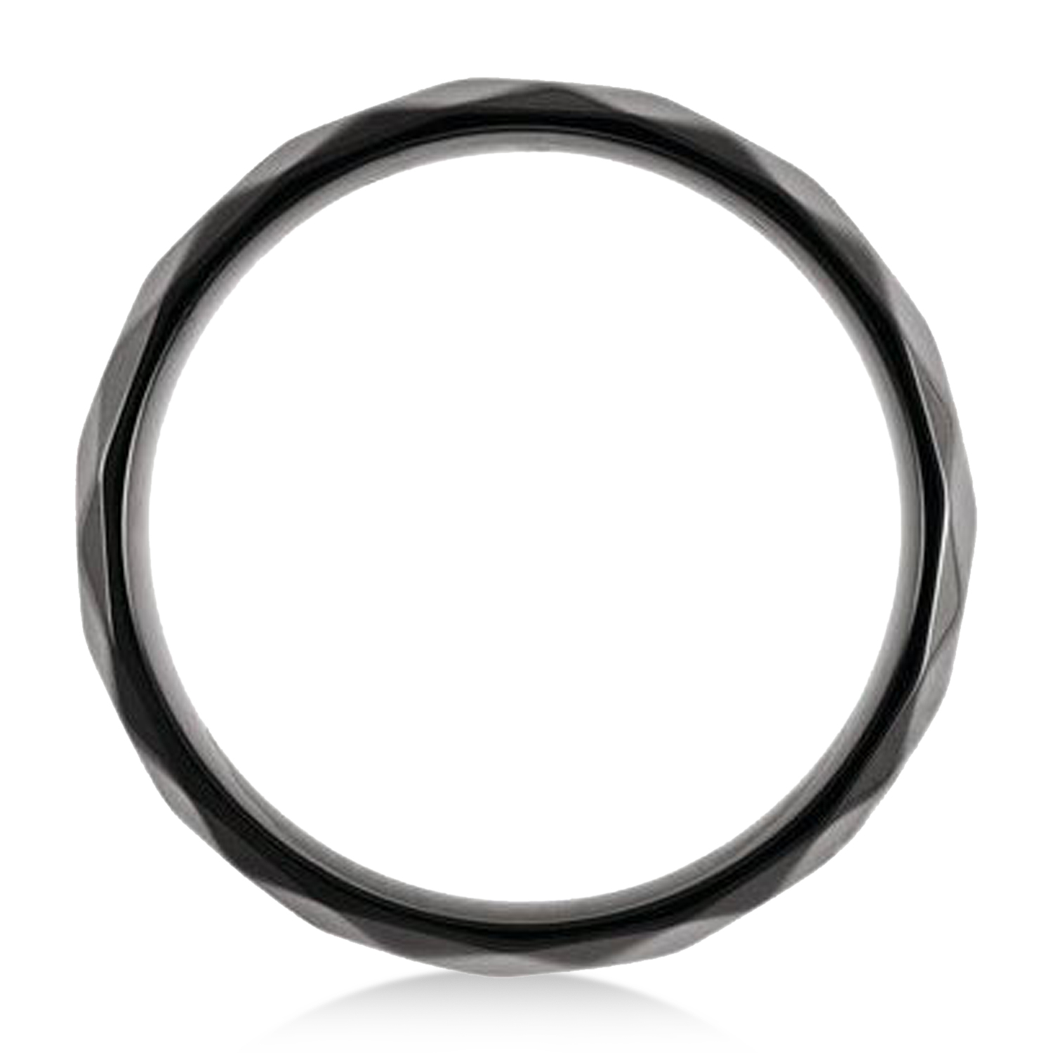 Men's Domed Polished Finish Wedding Ring Band Black PVD Titanium (6mm)