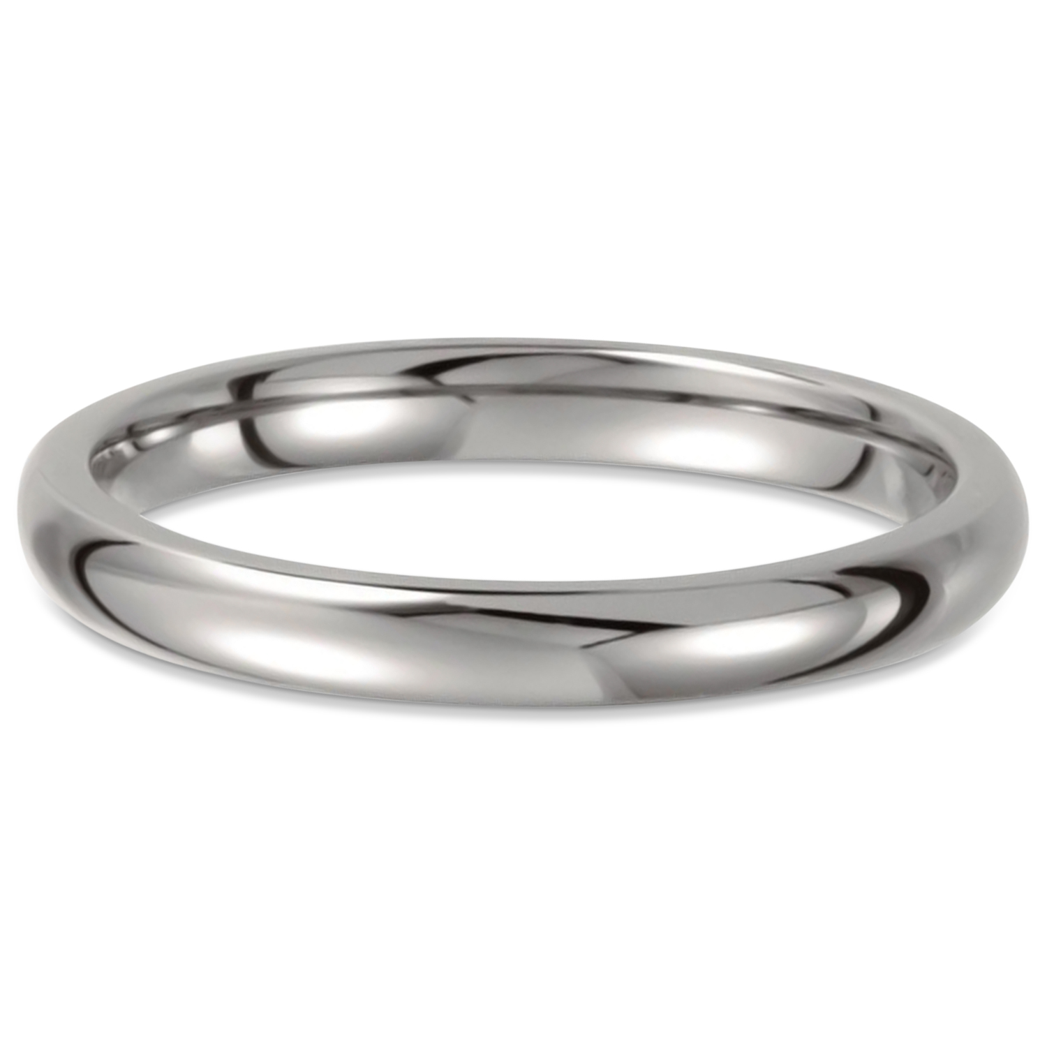 Women's Shiny Domed Titanium Wedding Ring Band (3mm)