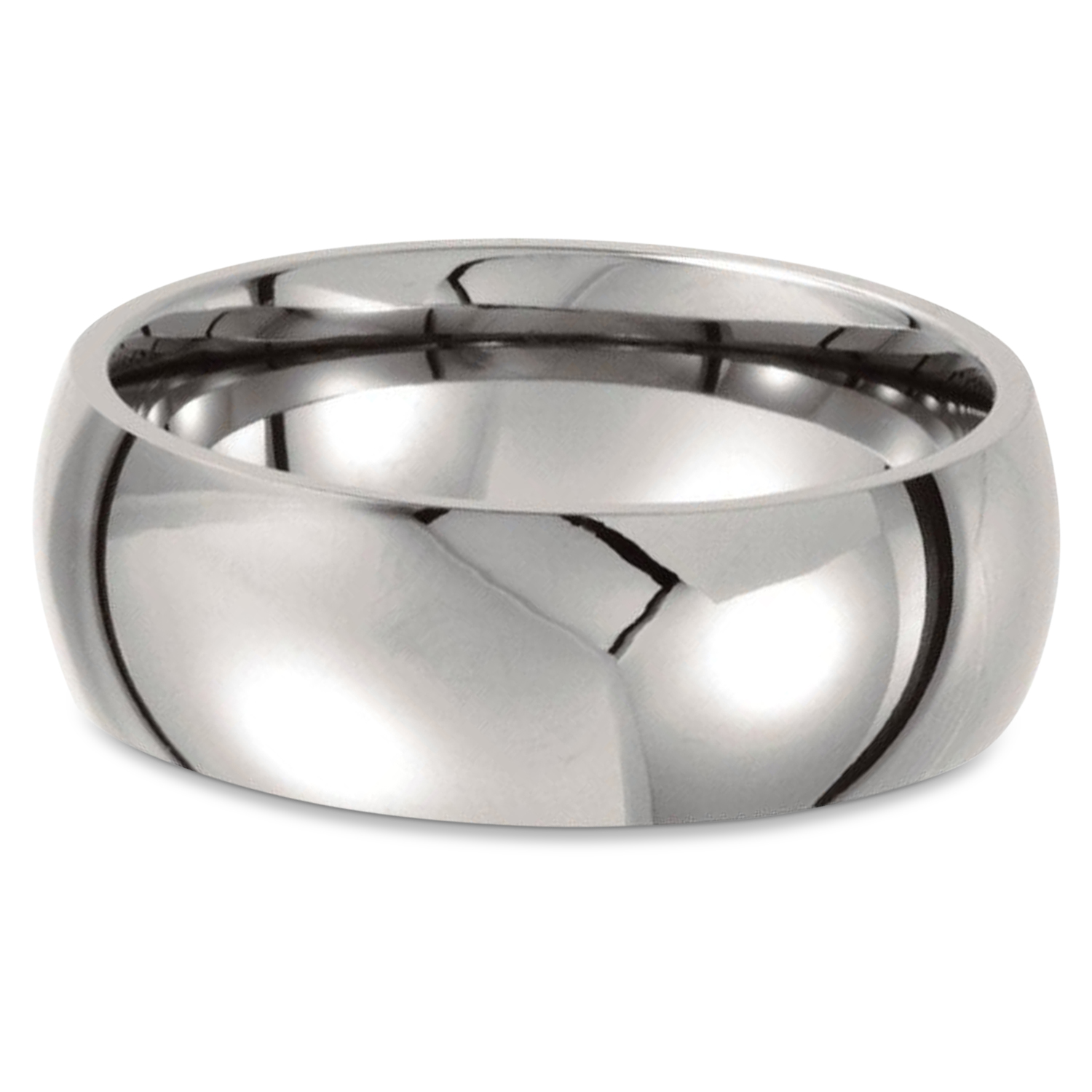 Men's Shiny Domed Titanium Wedding Ring Band (8mm)