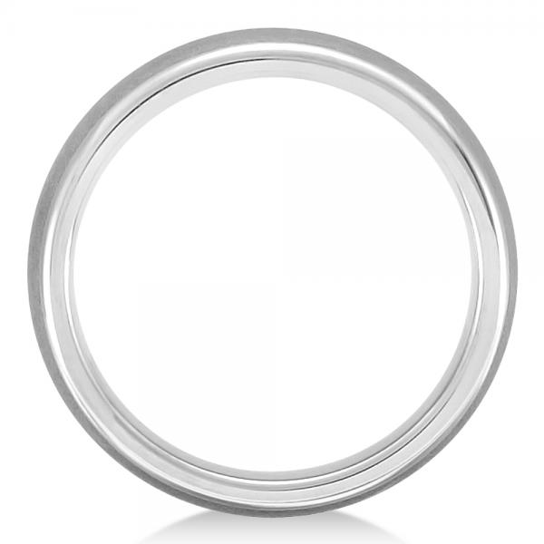 Rounded Edge Domed Sandblasted Wedding Ring Band in Tungsten (6.3mm)