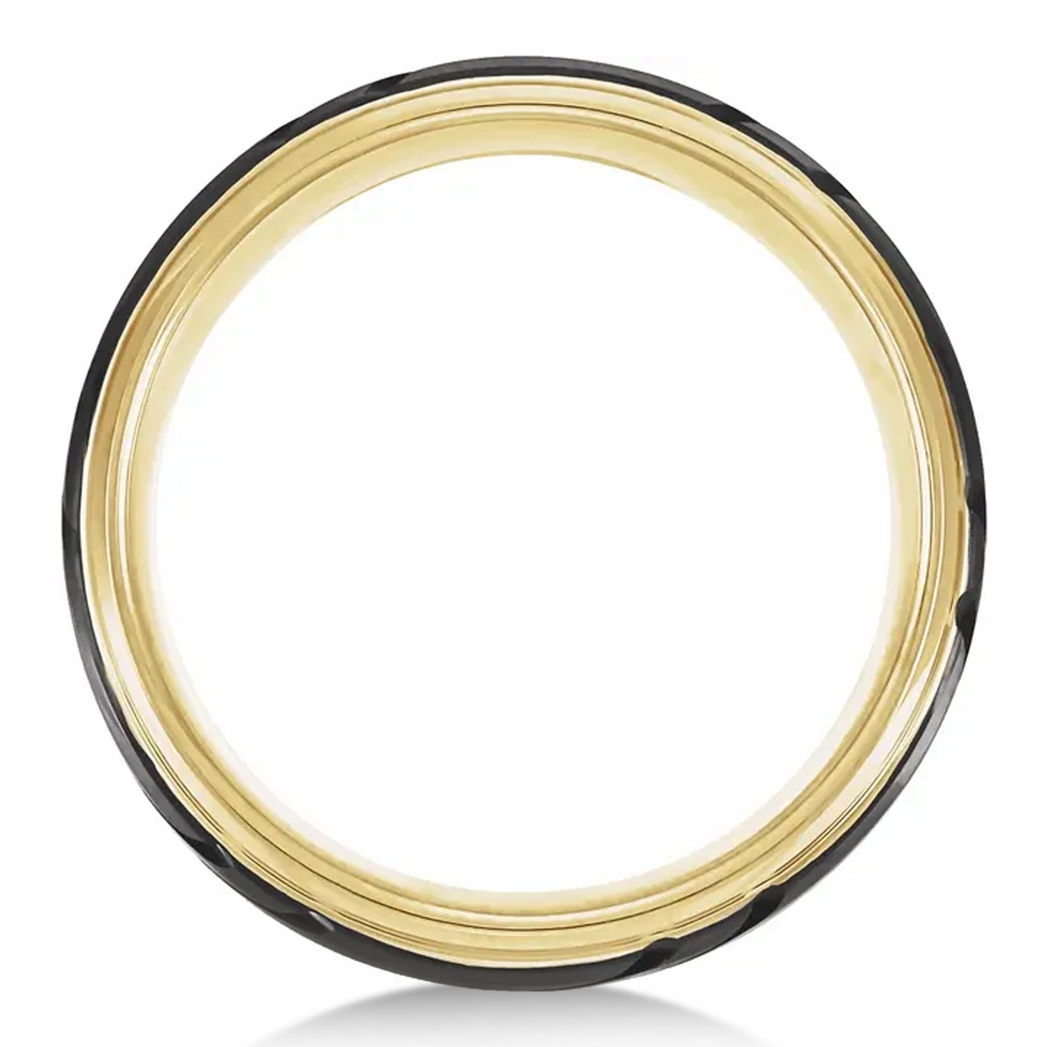 Tungsten Wedding Band Black PVD & 18K Yellow Gold PVD (8mm)
