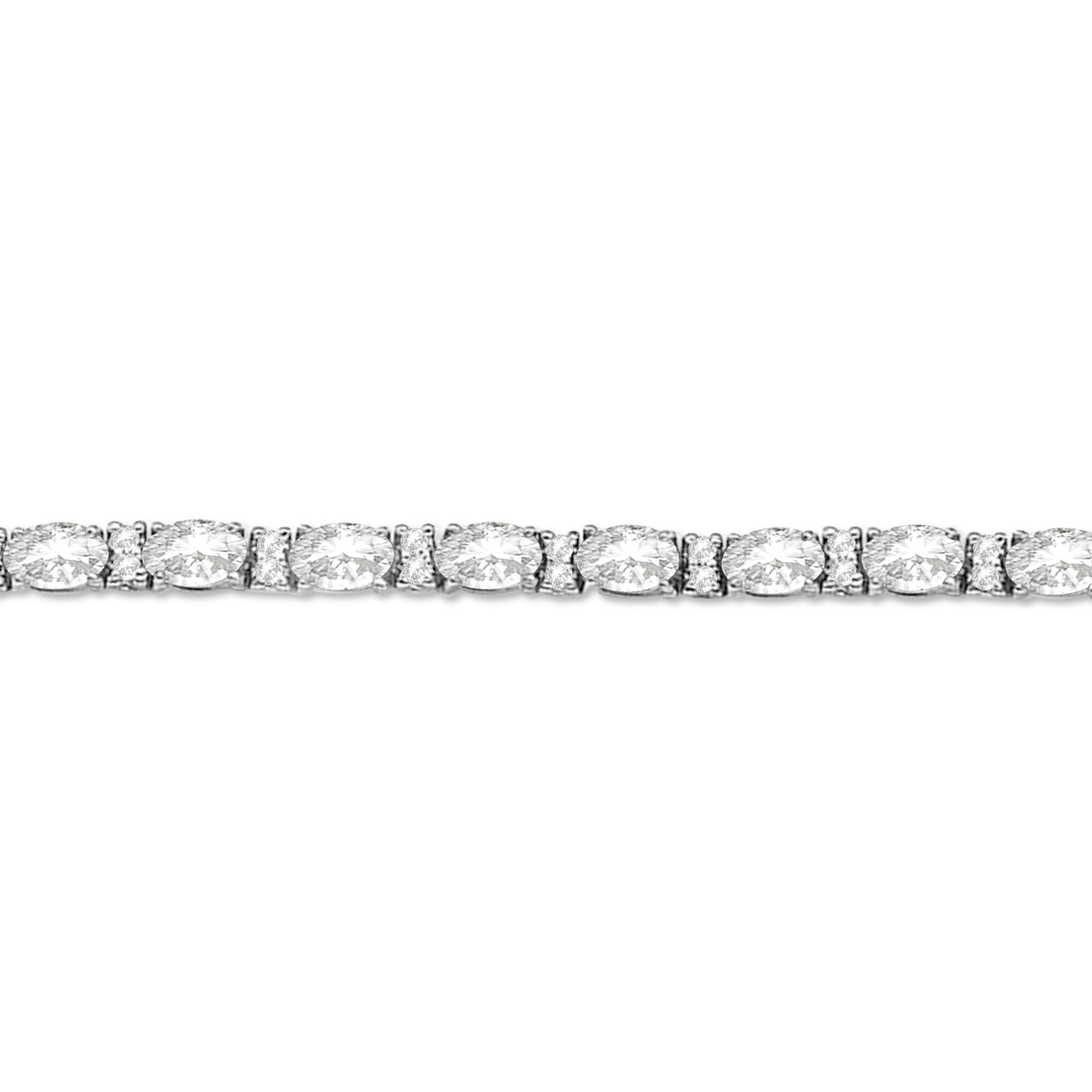 Lab Grown Diamond Oval Cut Tennis Bracelet 14k White Gold (9.25ctw)