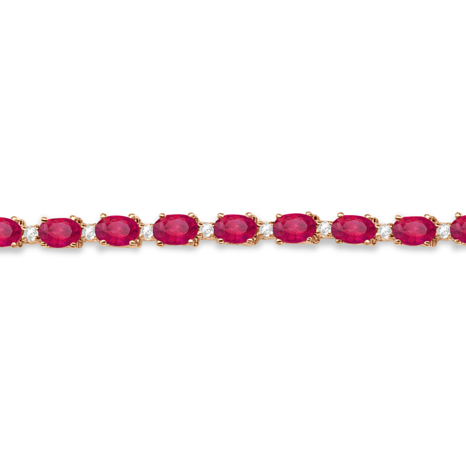 Ruby & Diamond Tennis Bracelet 14k Rose Gold (12.00ct)