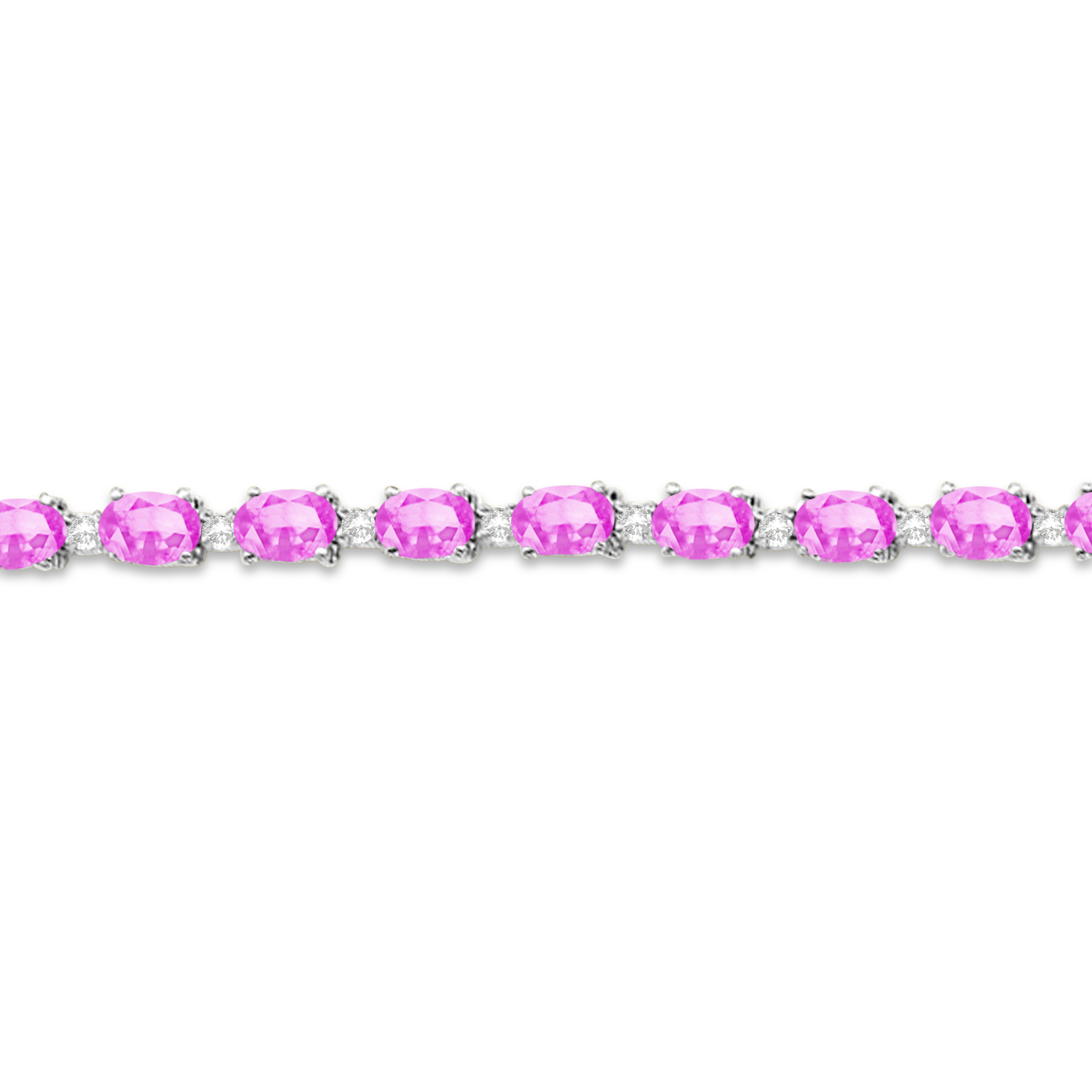 Pink Sapphire & Diamond Tennis Bracelet 14k White Gold (12.00ct)