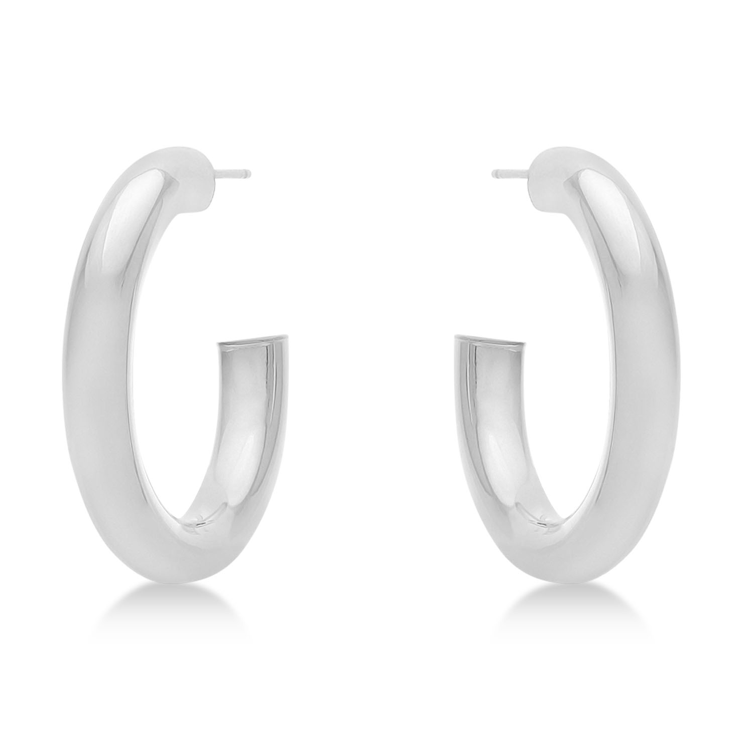 Medium Open Hoop Earrings 14k White Gold