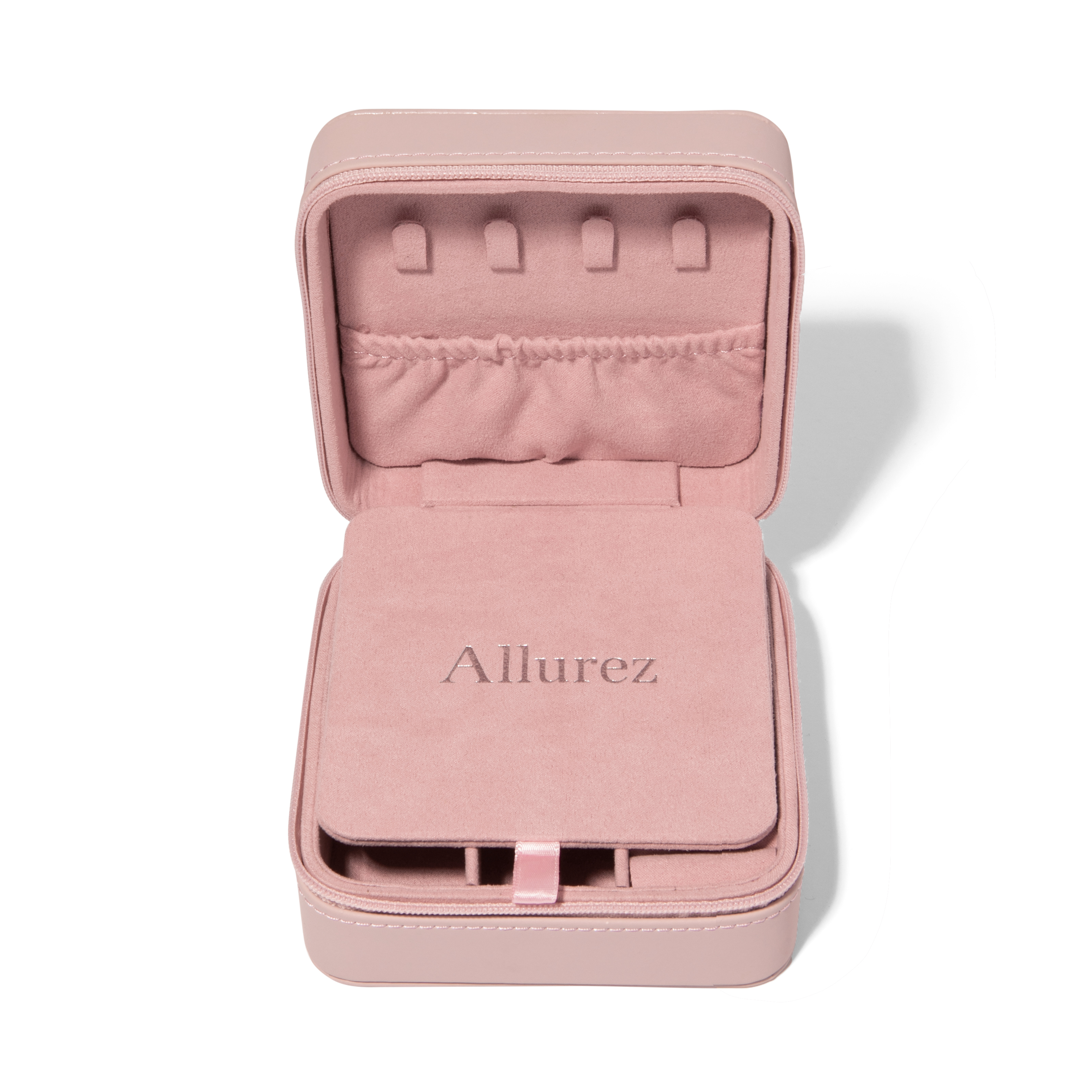 Allurez Jewelry Travel Case Mauve Vegan Leather