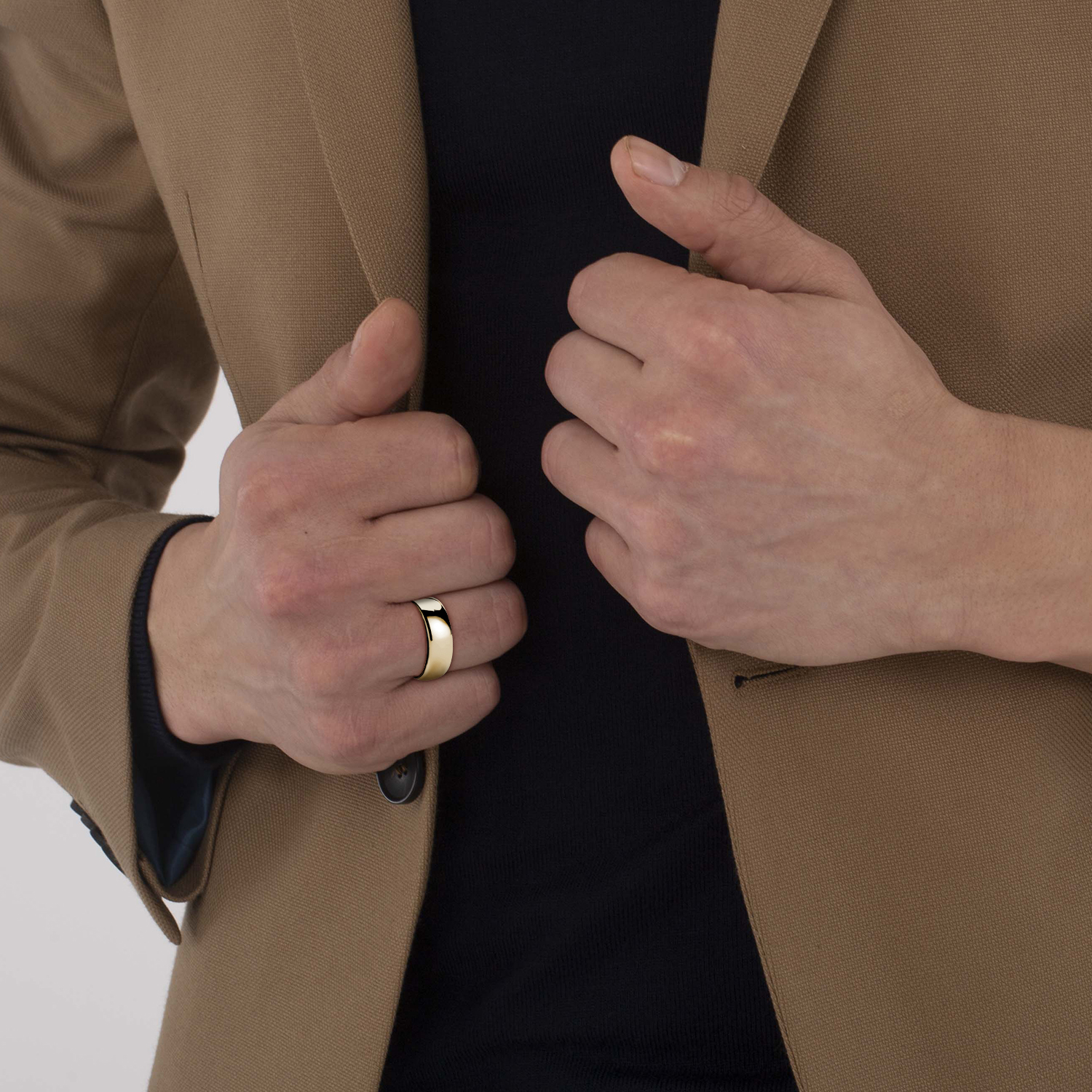 Domed Gold Tungsten Wedding Band (8mm)