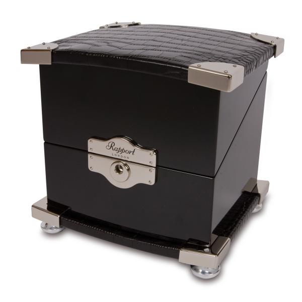 Rapport London Serpentine Single Watch Winder in Ebony Wood