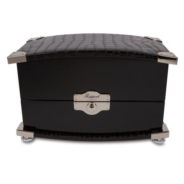 Rapport London Serpentine Dual Watch Winder in Ebony Wood