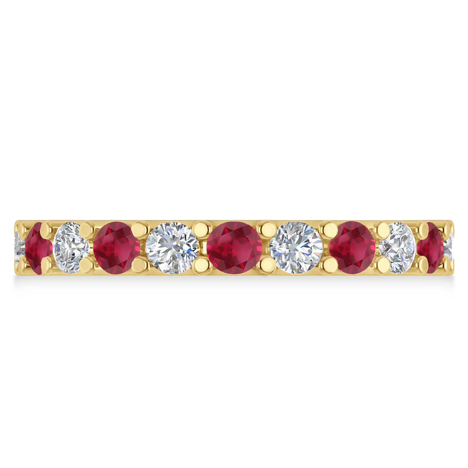 Diamond & Ruby Eternity Wedding Band 14k Yellow Gold (2.10ct)