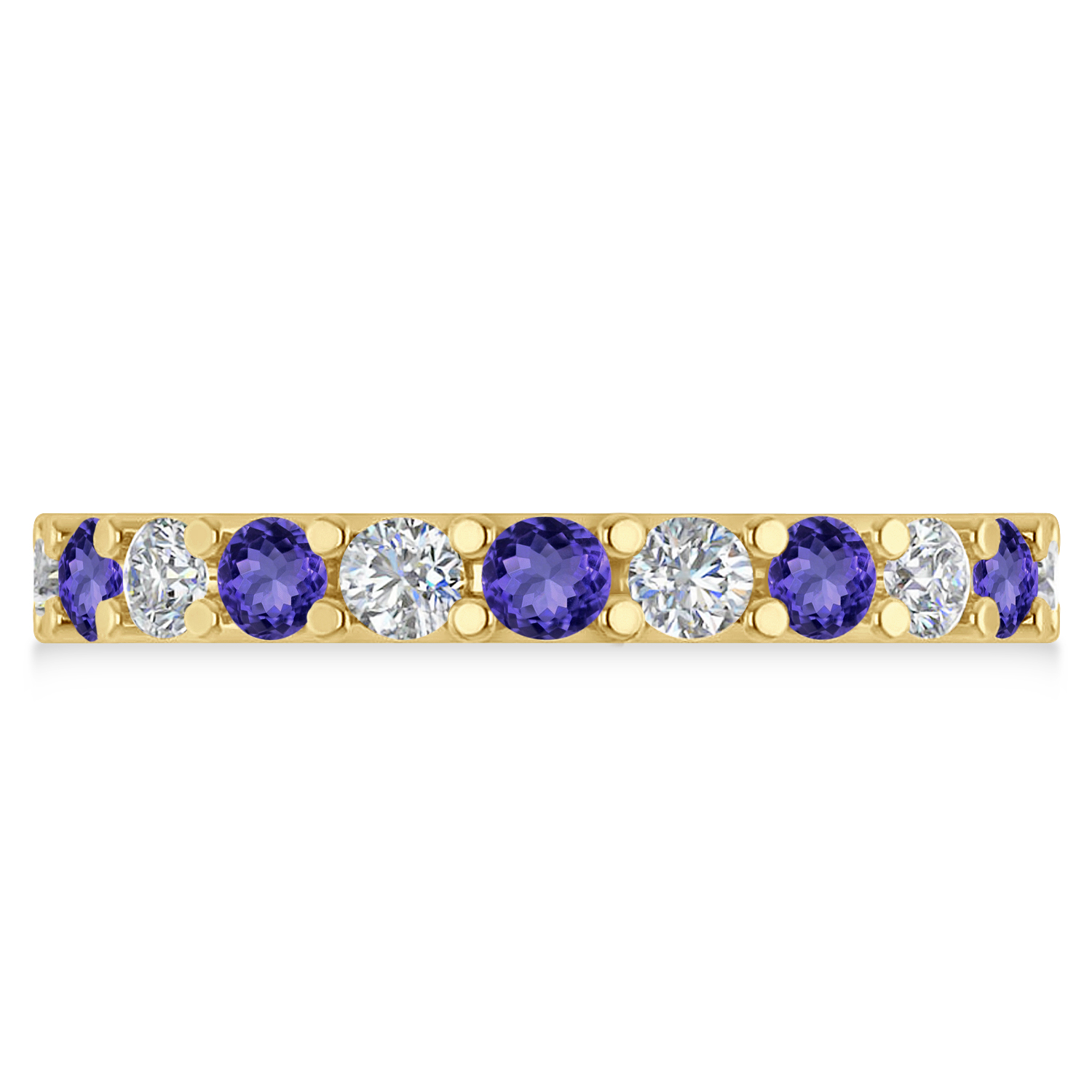 Diamond & Tanzanite Eternity Wedding Band 14k Yellow Gold (2.10ct)