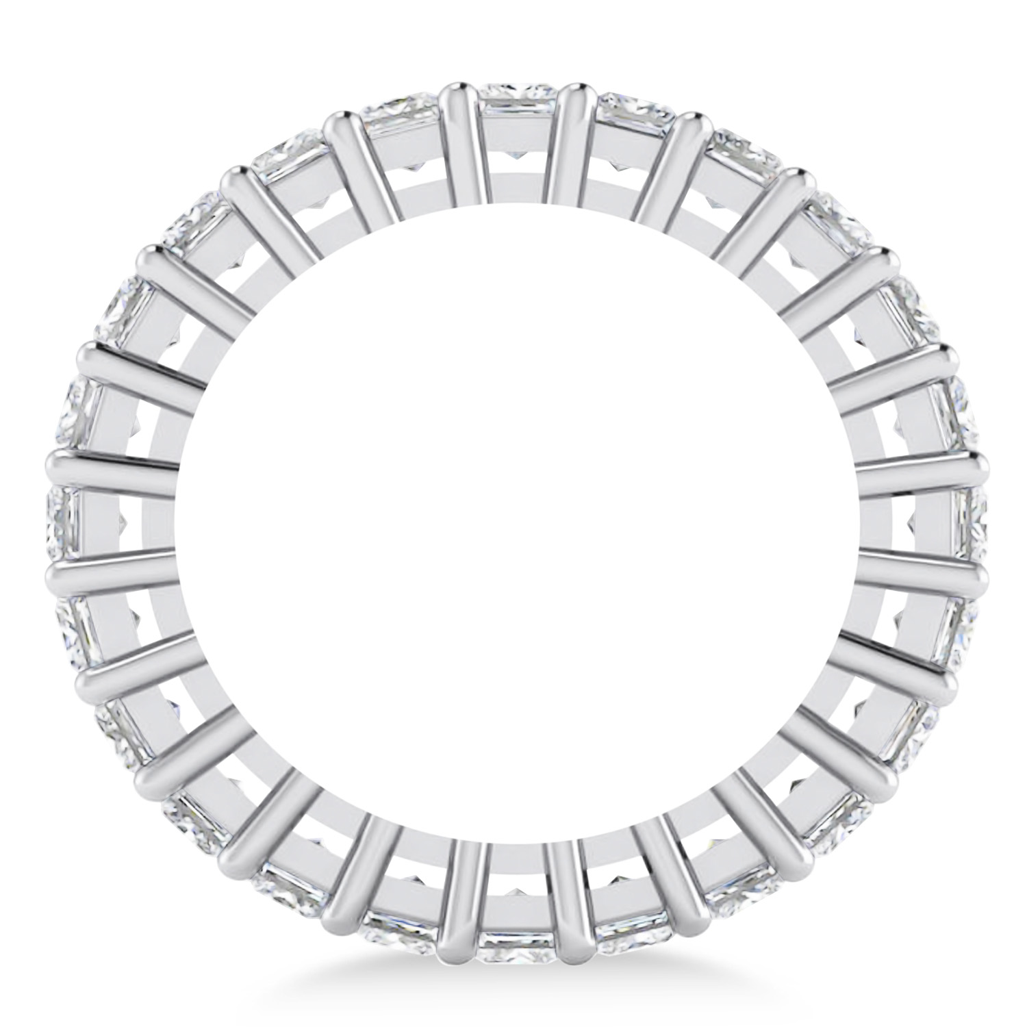 Princess Cut Diamond Eternity Wedding Band 14k White Gold (3.12ct)