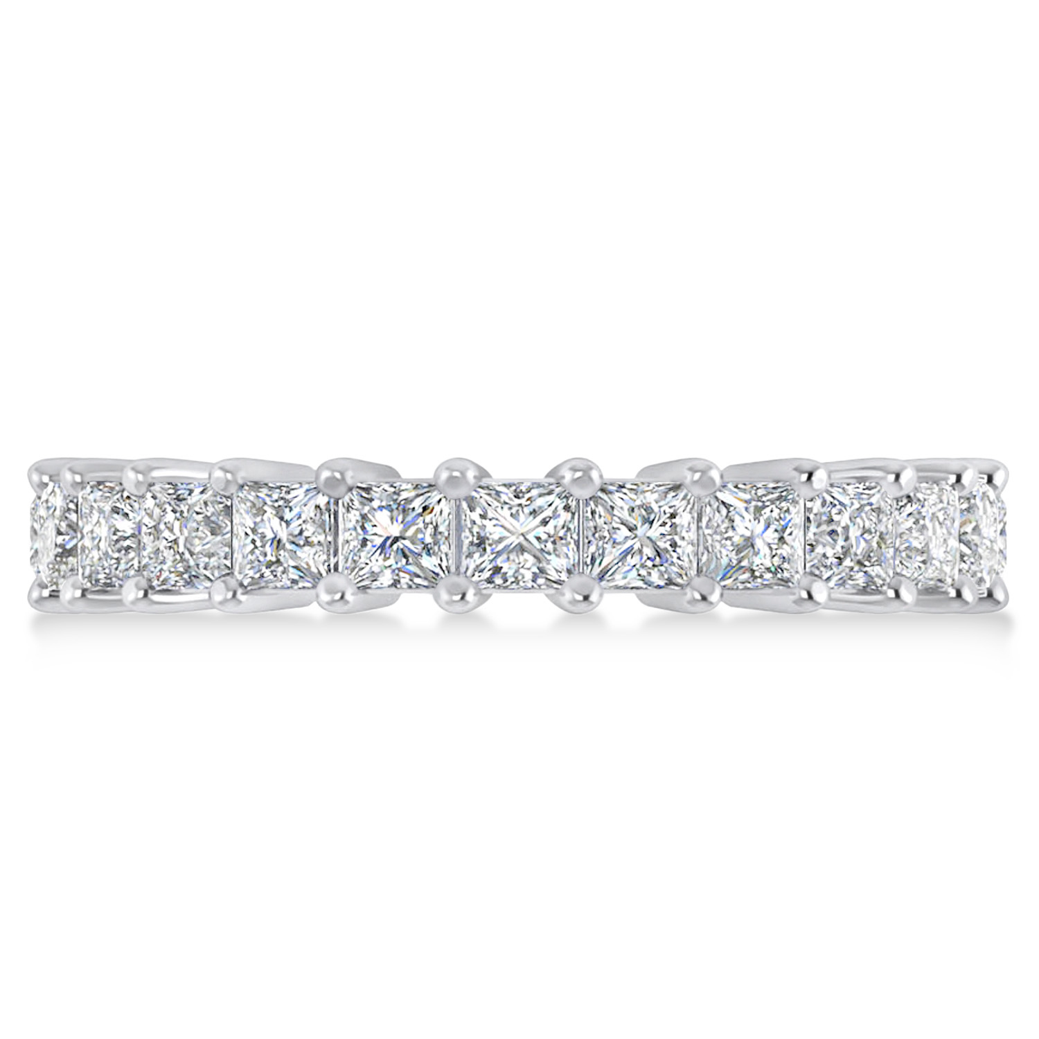 Princess Cut Diamond Eternity Wedding Band 14k White Gold (3.12ct)
