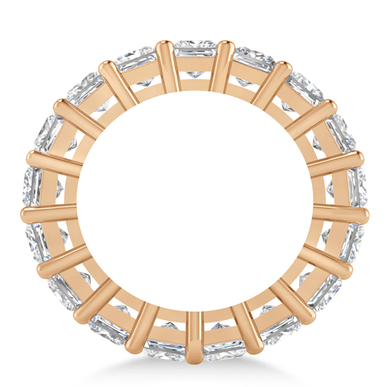 Princess Cut Diamond Eternity Wedding Band 14k Rose Gold (6.63ct)
