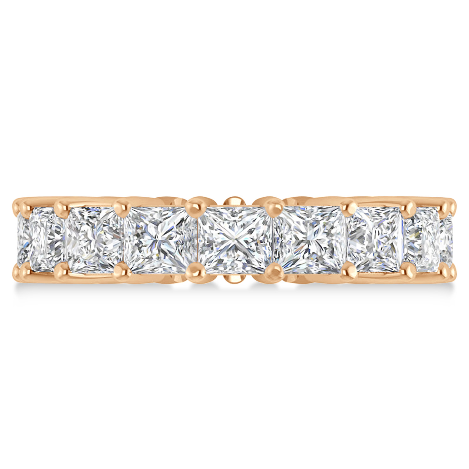 Princess Cut Diamond Eternity Wedding Band 14k Rose Gold (6.63ct)