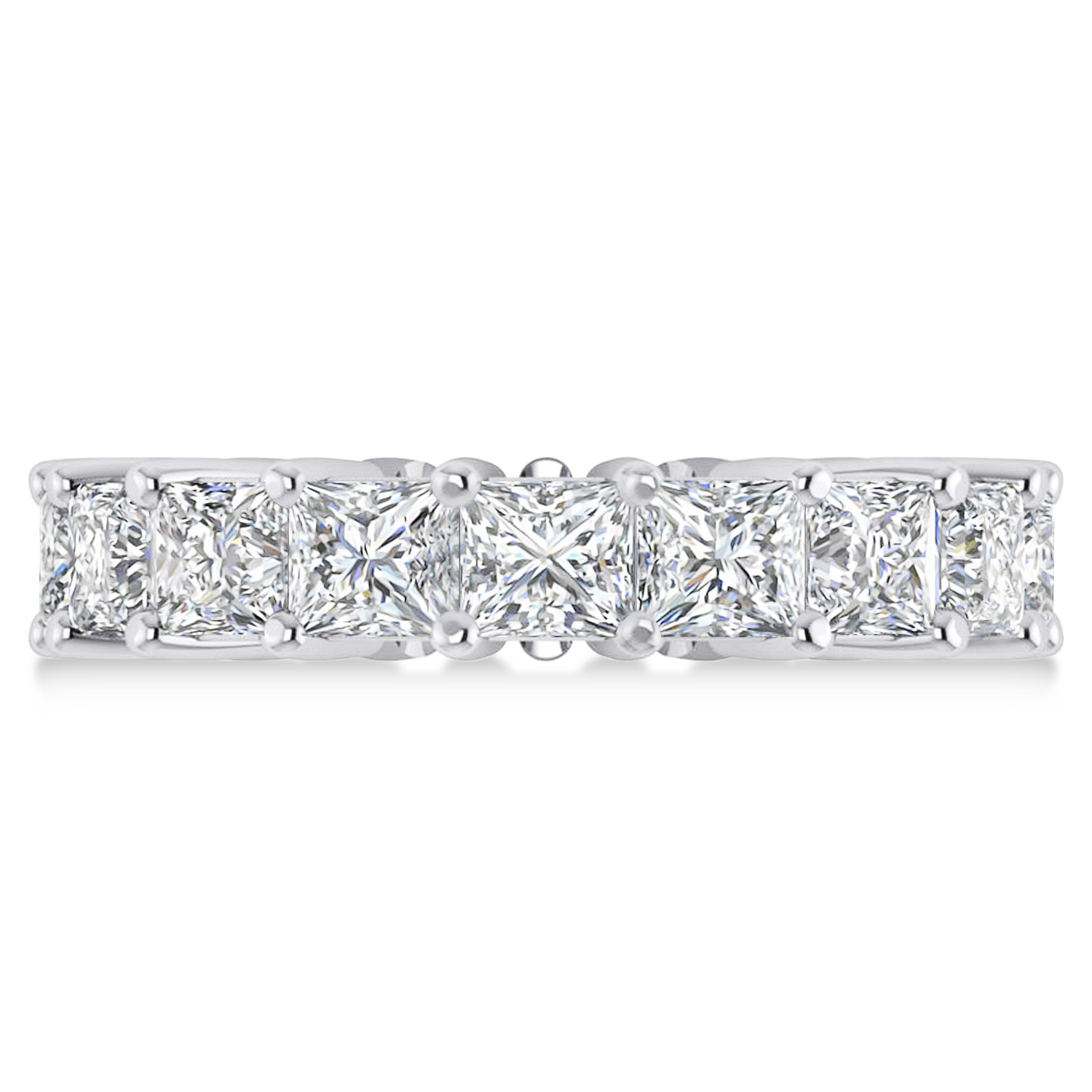 Princess Cut Diamond Eternity Wedding Band 14k White Gold (6.63ct)