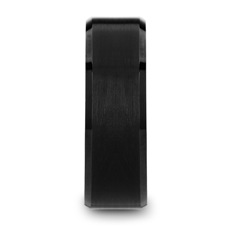 Deep Blue & Black Tungsten Comfort Fit Wedding Band (8mm)