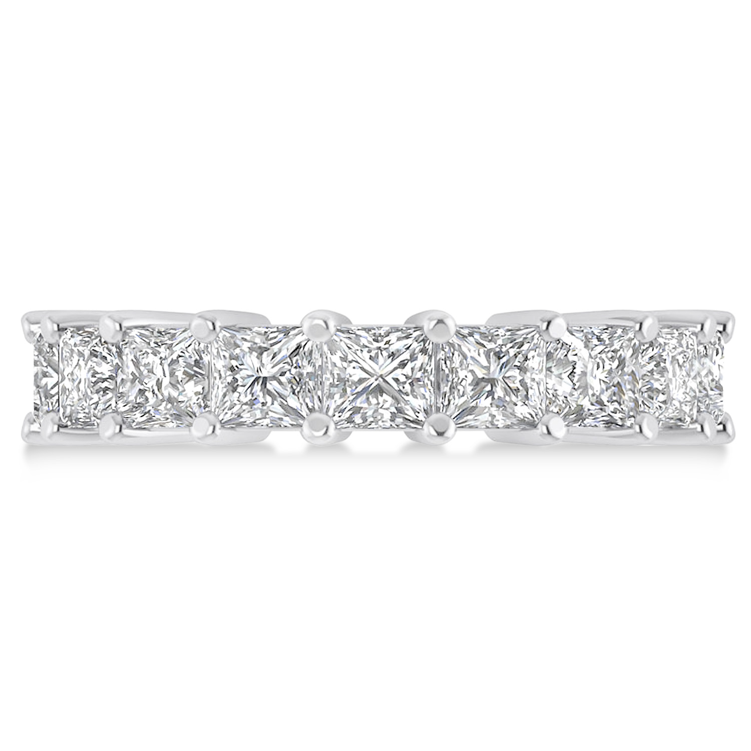 Princess Cut Diamond Eternity Wedding Band 14k White Gold (5.58ct)