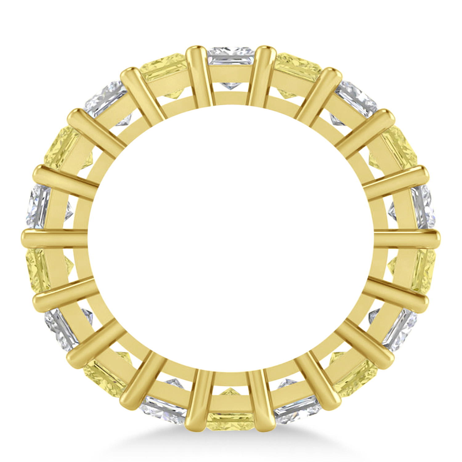 Princess Yellow & White Diamond Wedding Band 14k Yellow Gold (5.58ct)