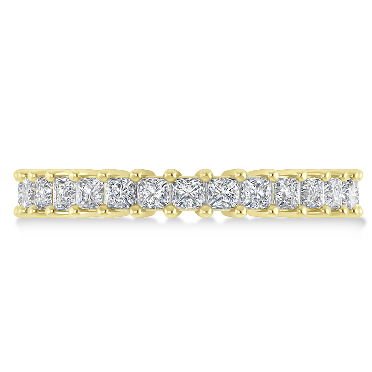 Princess Cut Diamond Eternity Wedding Band 14k Yellow Gold (2.32ct)