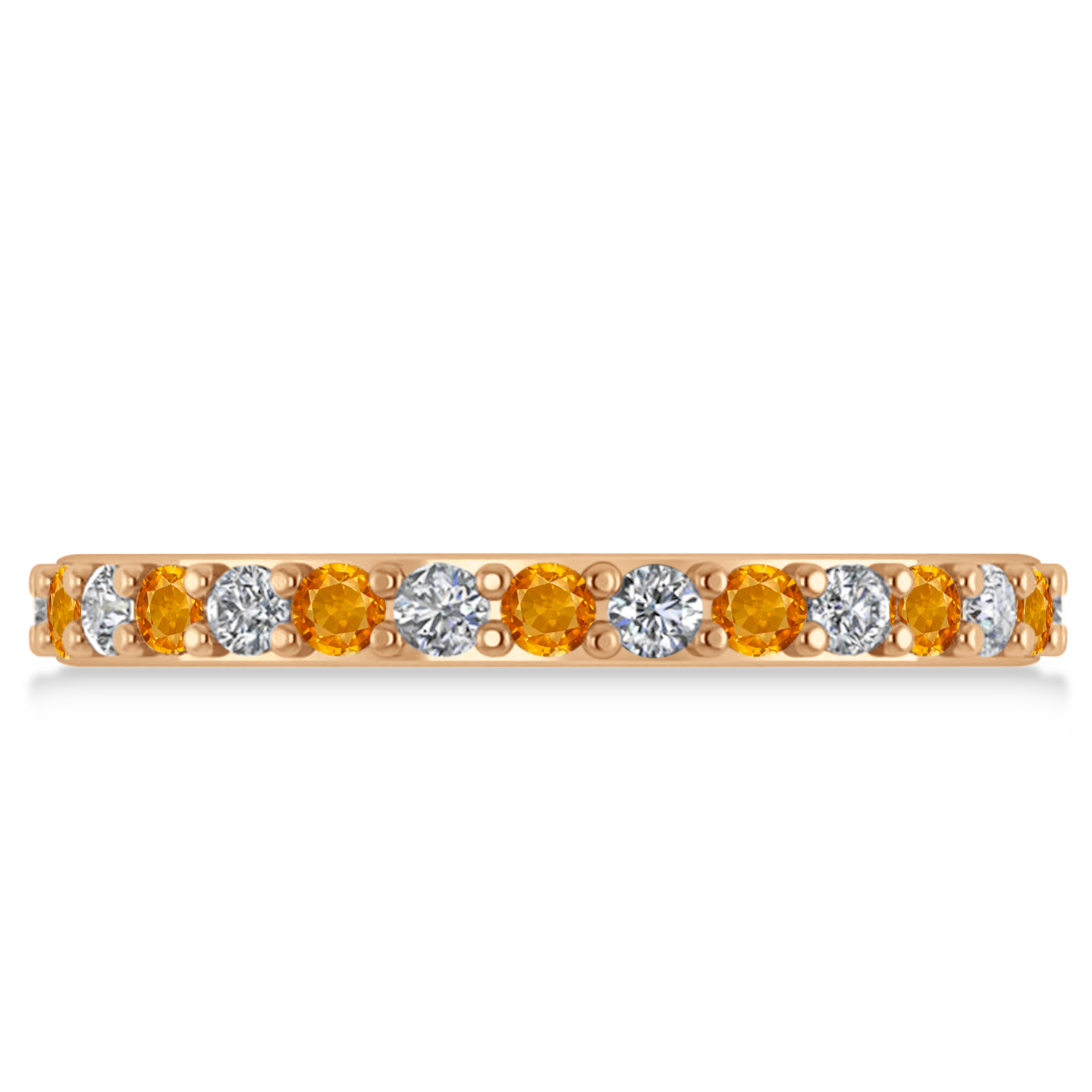 Diamond & Citrine Eternity Wedding Band 14k Rose Gold (0.87ct)