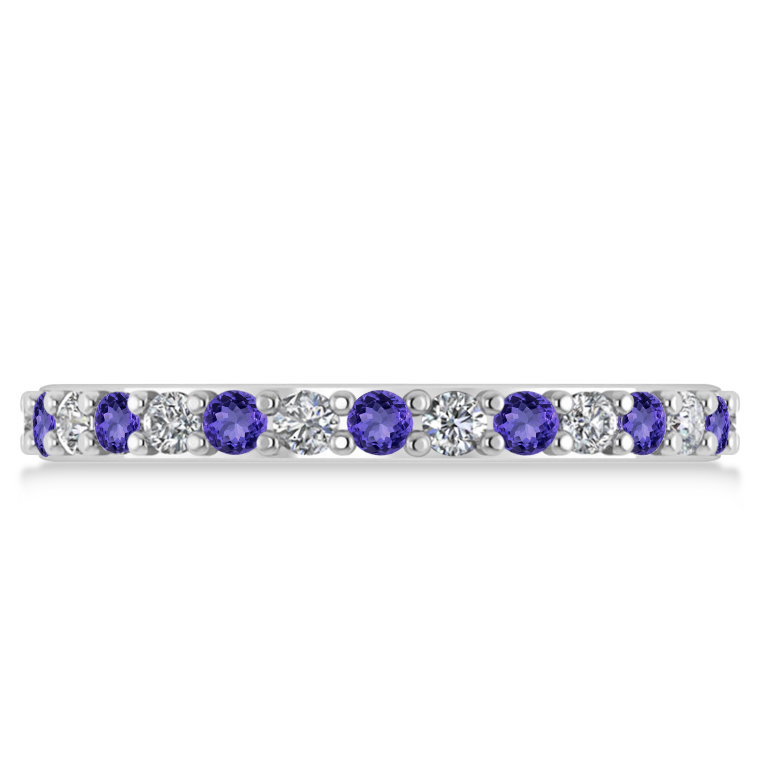 Diamond & Tanzanite Eternity Wedding Band 14k White Gold (0.87ct)